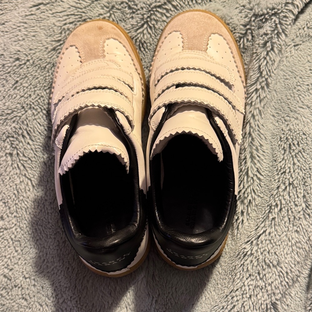 Isabel Marant Beth Perforated Leather Grip-Strap Sneakers 38
